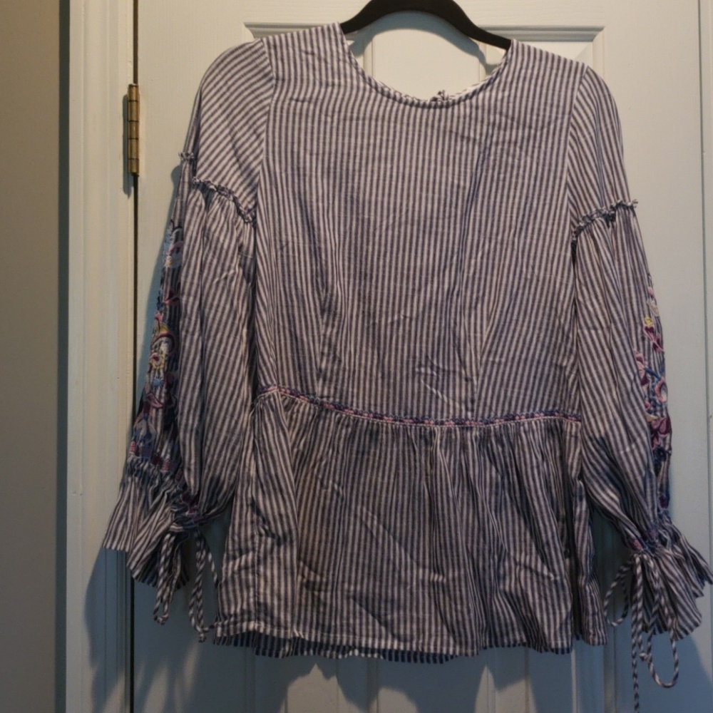 Blue and white striped shirt